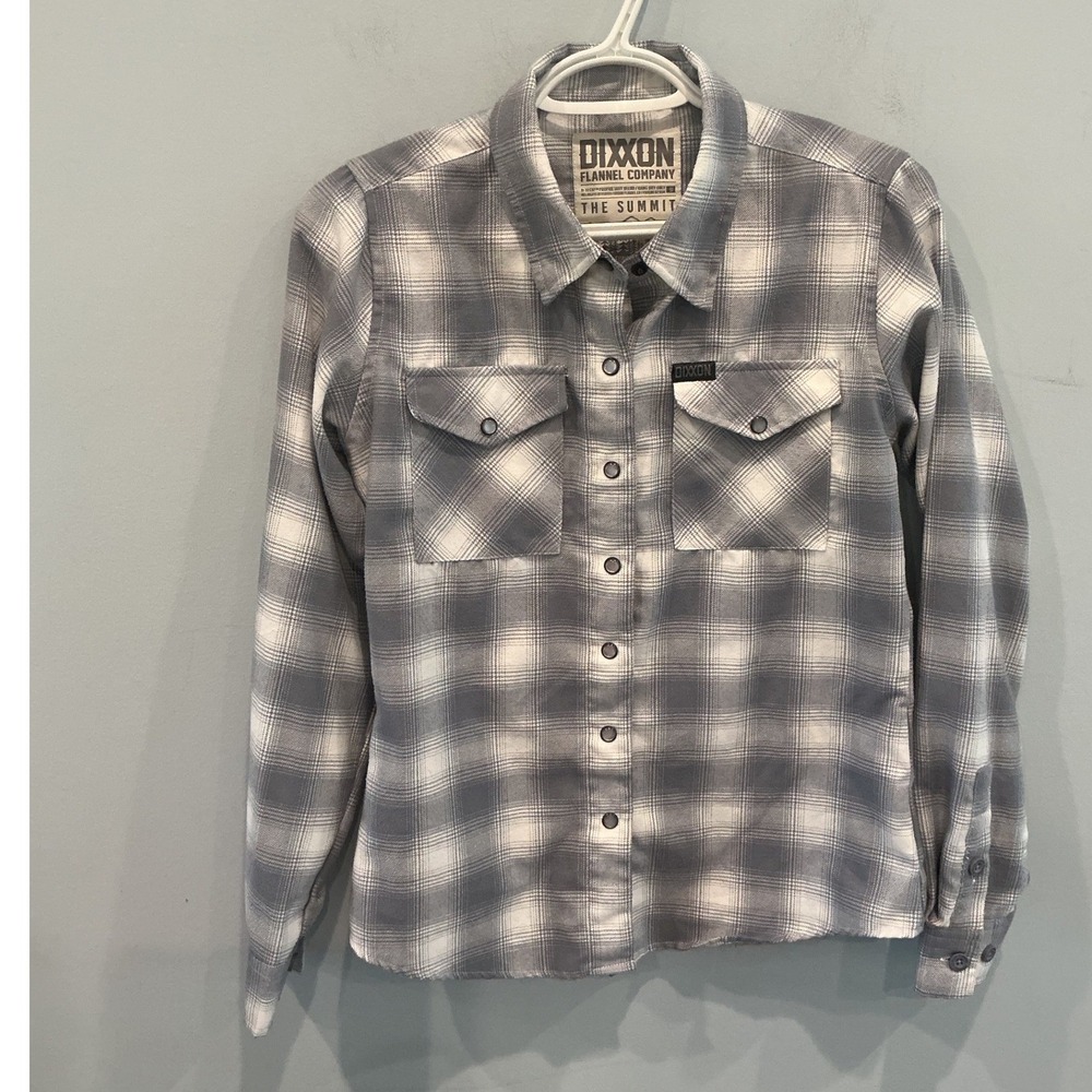 Dixxon Women Flannel Shirt S Grey The Summit Plaid Western Outdoor Fall Gorpcore